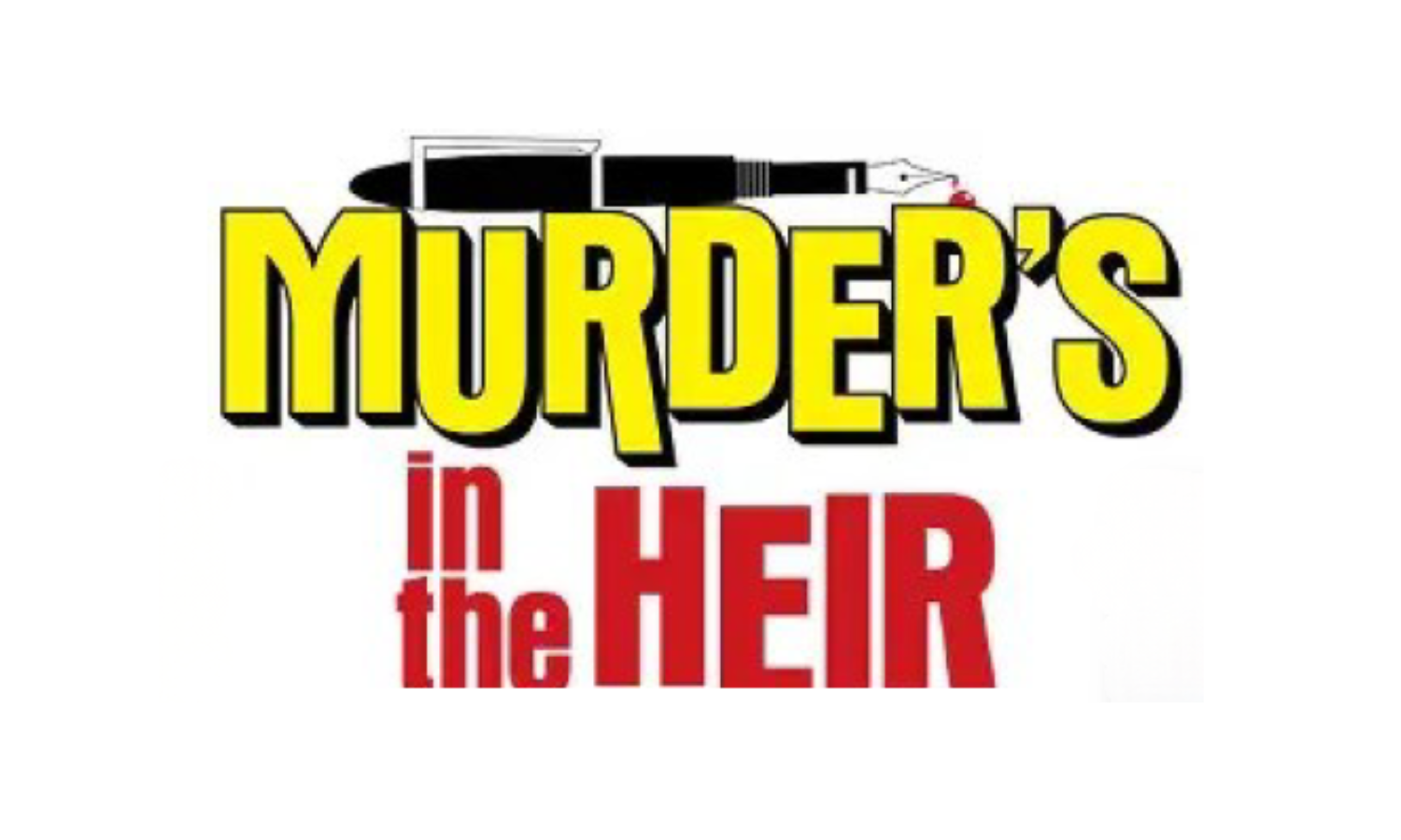 Murder's in the Heir logo with pen dripping blood